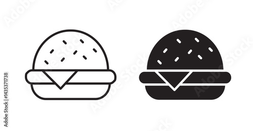 Cheese burger icons. Vector isolated elements concept