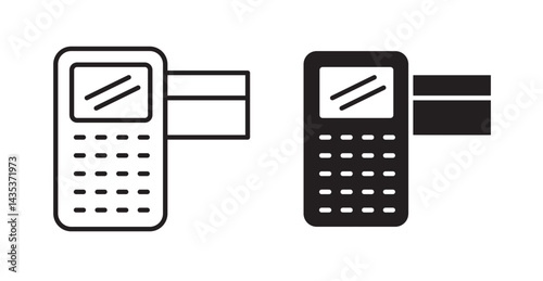 Card machine icons. Vector isolated elements concept