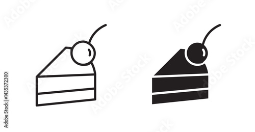 Cake piece icons. Vector isolated elements concept