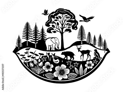 vector illustration of a tropical island