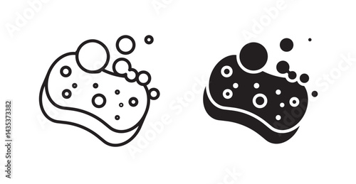 Bath sponge icons. Vector isolated elements concept