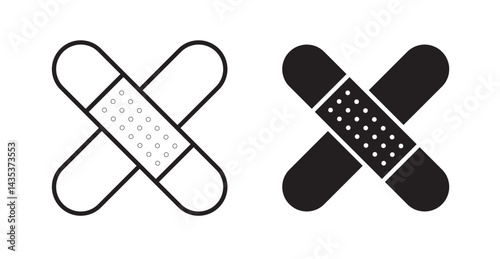 Band aid icons. Vector isolated elements concept