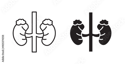 Adrenal gland icons. Vector isolated elements concept