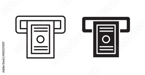 ATM cash icons. Vector isolated elements concept