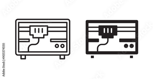 3D printer icons. Vector isolated elements concept