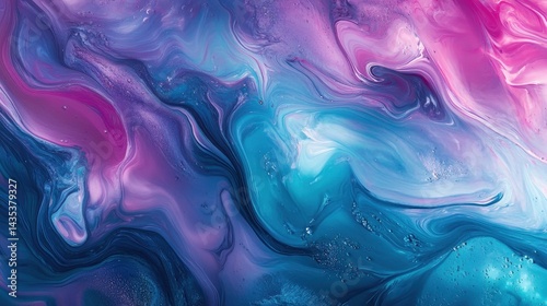 Wallpaper Mural abstract fluid art painting in blue purple and pink Torontodigital.ca