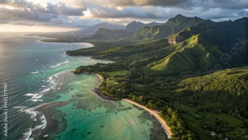 Wallpaper Mural Tropical Island Coastline with Mountain Backdrop Torontodigital.ca