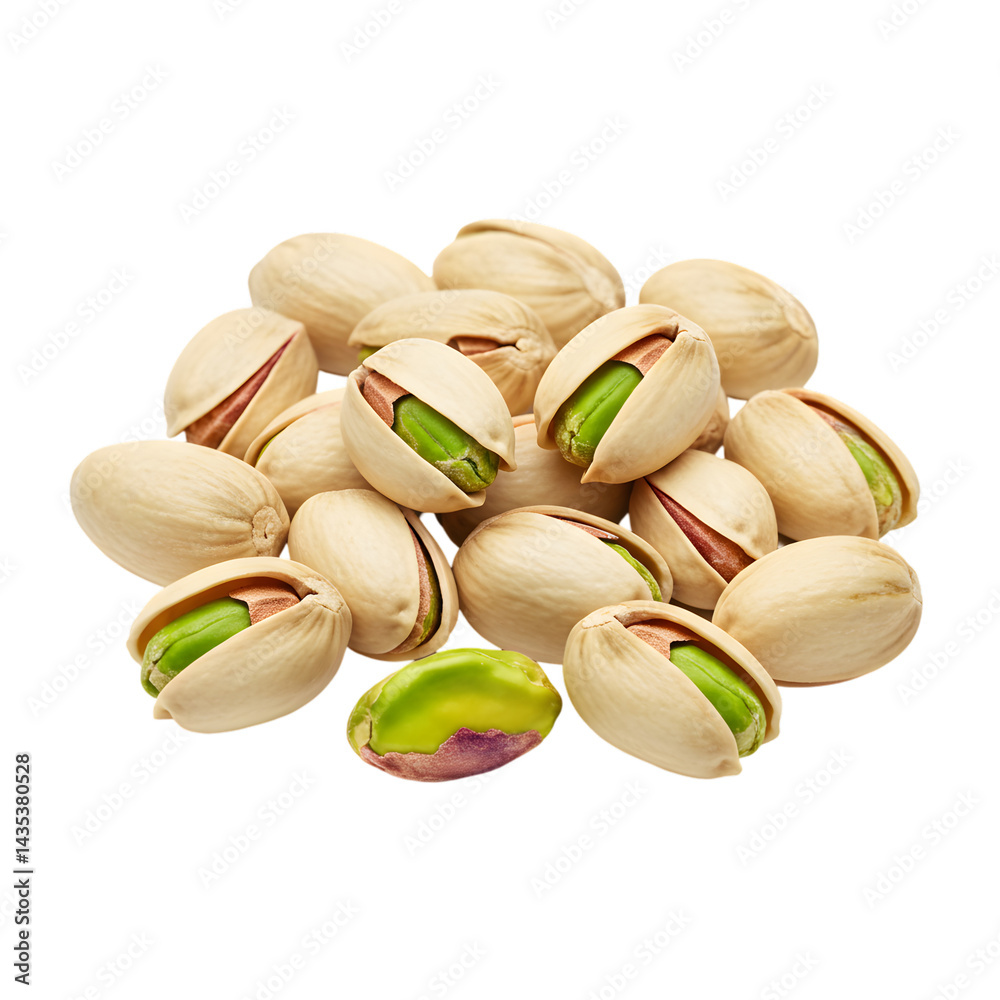 Fototapeta premium Discover Delicious Pistachios: Taste, Texture, and Transparent Background