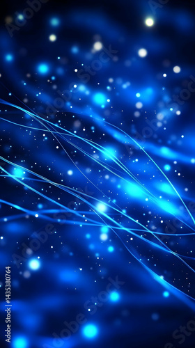 Abstract Blue Glowing Lines Background Image