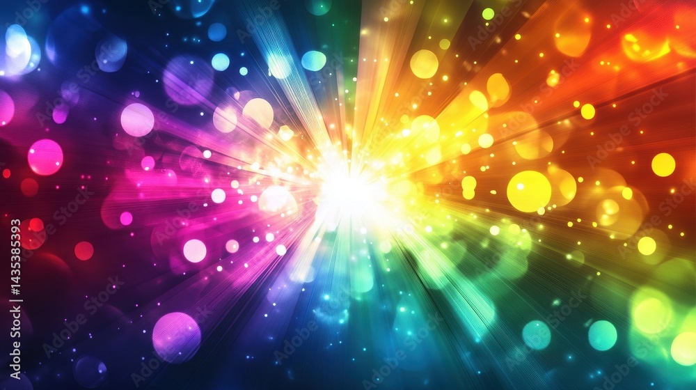 Fototapeta premium colorful burst of light bokeh background