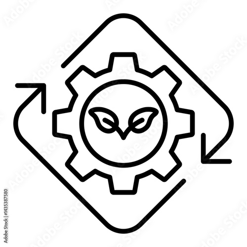 Regenerative Outline Icon Vector Illustration