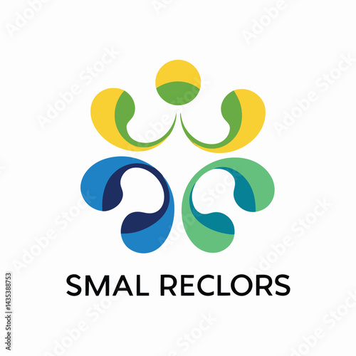 Elegant logo design for a small modular reactor showcasing vibrant colors and fluid shapes representing sustainability and innovation in energy solutions