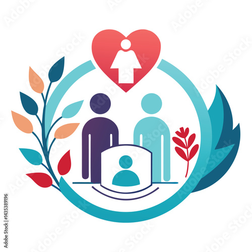 Compassionate vector logo representing grief counseling for emotional support and guidance during difficult times