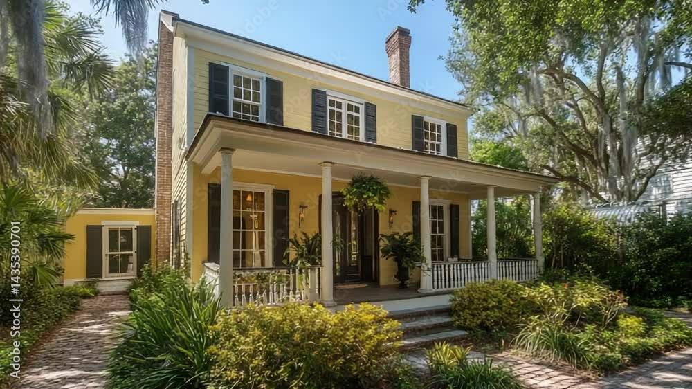 Charming Yellow House in Lush Greenery Charming Yellow House in Lush Greenery
