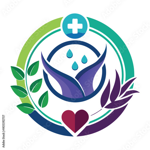 Compassionate vector logo depicting elements of healing and support for grief counseling and emotional wellness services offered during challenging times