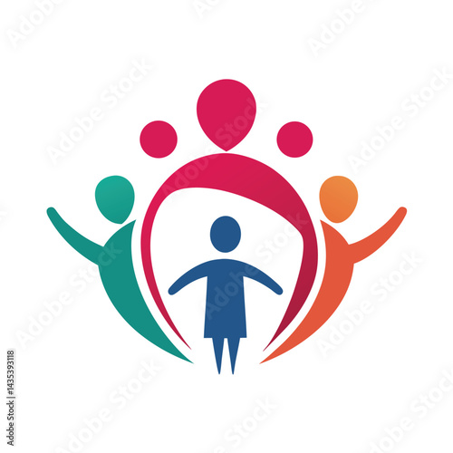 Supportive minimalist logo design representing a family law practice focusing on community, unity, and support for families navigating legal challenges in a compassionate manner