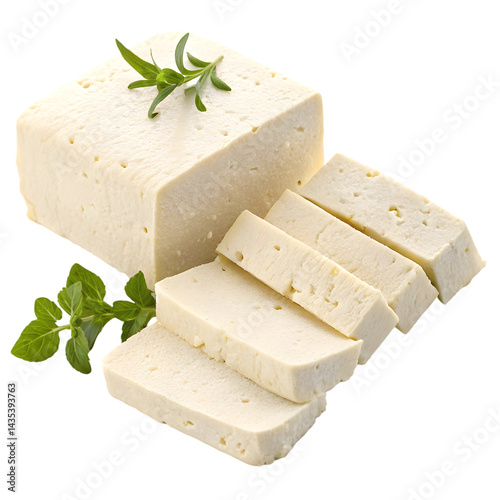 High-Quality Firm Tofu: Vegan Food Product Images on transparent background