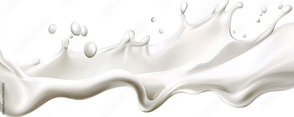 Creamy liquid splash, flowing elegantly against white backdrop. Smooth texture, dynamic motion Creamy liquid splash, flowing elegantly against white backdrop. Smooth texture, dynamic motion