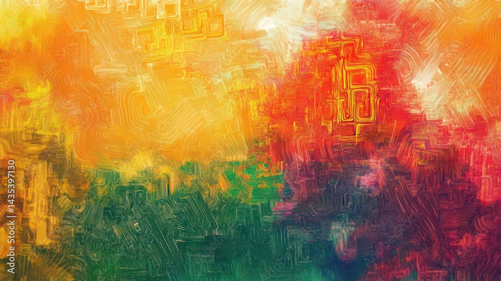 Obraz premium Abstract Warm Hues Canvas: An Immersive Visual Symphony