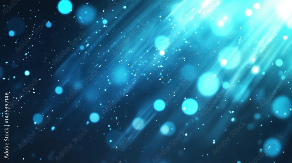Fototapeta premium blue bokeh background with light rays