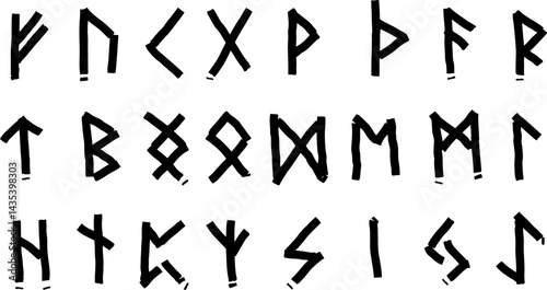 Rune sign, nordic medieval scandinavian alphabet. Pagan occult germanic symbol. Magic futhark runic letter