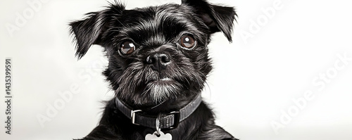 Adorable Black Puppy Dog Portrait Photograph