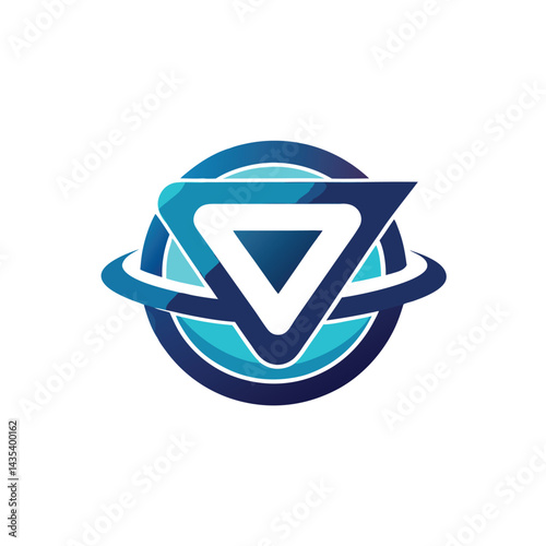 Professional logo design for a virtual reality solutions provider showcasing modern connectivity and immersive technology in a sleek aesthetic