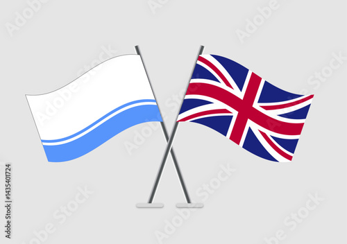 Altai and United Kingdom vector flags graphic concept for shared identity