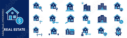 Real Estate icon collection set. Containing design home, investment, real estate, house, property