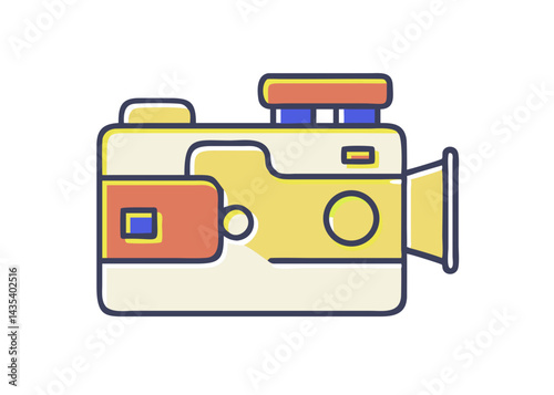 Minimalist illustration of a camera. Simple. Icons.