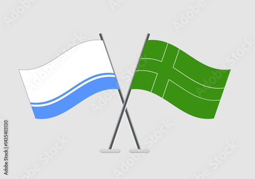 Altai and Ladonia vector flags shown in mirrored diplomacy