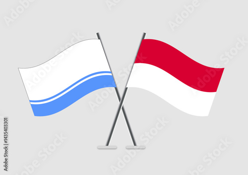 Altai and Monaco vector flags visual for thematic decor
