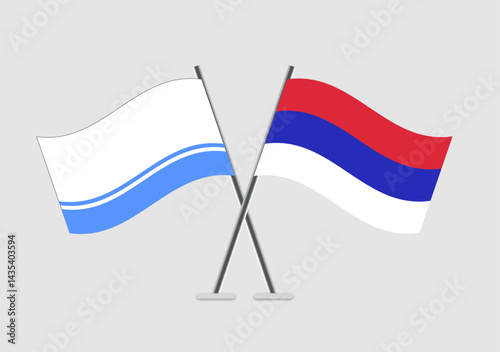 Altai and Republika Srpska vector flags with minimal patriotic graphics