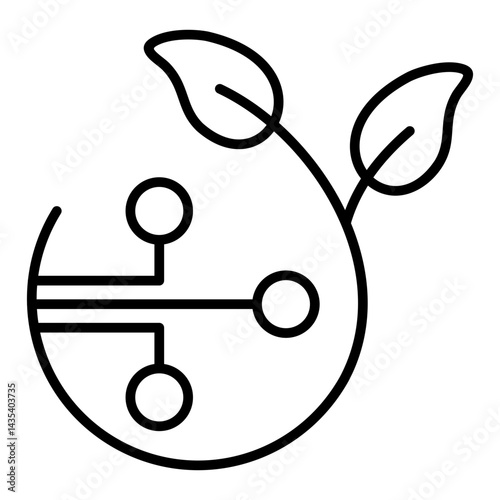 Green Technology Outline Icon Vector Illustration
