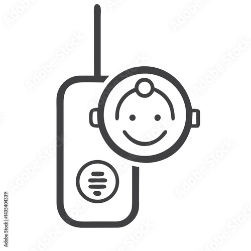 Baby monitor icon for parenting apps, childcare websites, and product catalogs. Simple illustration for nursery equipment guides and infant safety educational materials