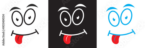 Cartoon faces  icon. Vector for websites, mobile interfaces, presentations, banner, visual branding etc. Vector illustration. isolated on white and black background. EPS 10