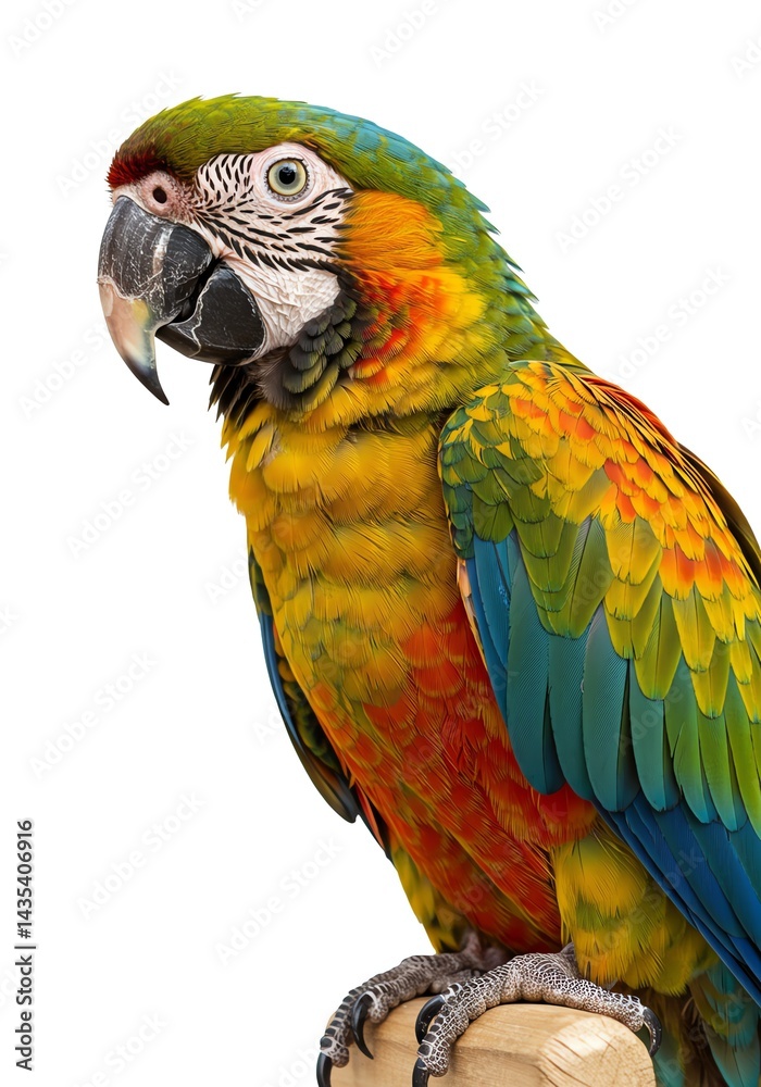 Fototapeta premium Vibrant Parrot Perching Bright Plumage on Display