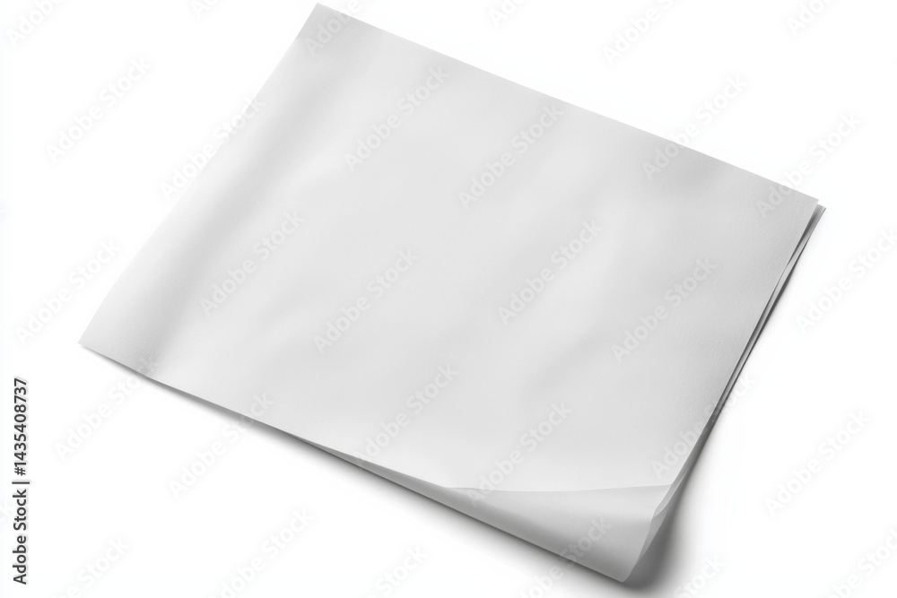 Blank White Paper Mockup on White Background