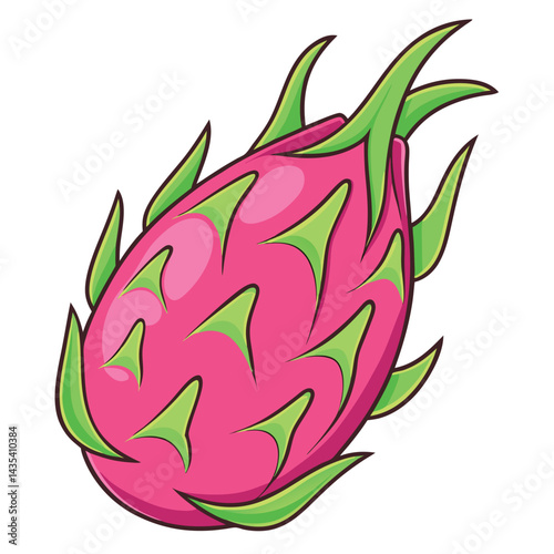 Pink dragon fruit illustration