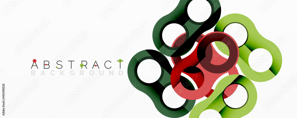 Naklejka premium Colorful overlapping circles create modern abstract design. Bright shapes suggest connection, dynamism, visual interest.