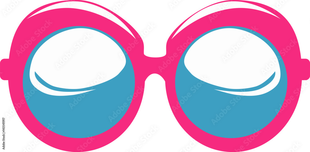 Powerful sunglasses. Vector illustration. Accessory for vision and sun protection, isolated on white background.