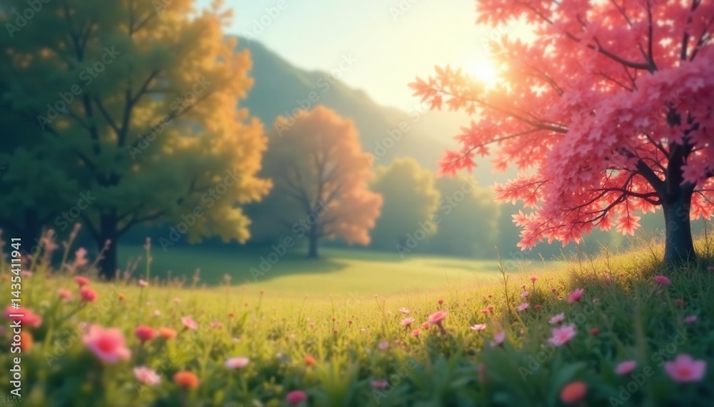 Fototapeta premium Abstract blurred nature scene, perfect for website backgrounds , graphic, wallpaper, colorful