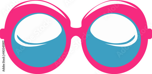 Powerful sunglasses. Vector illustration. Accessory for vision and sun protection, isolated on white background.