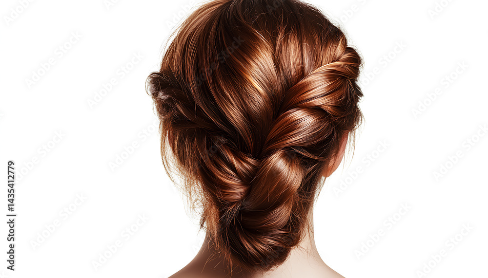 Fototapeta premium Fashionable woman's hairstyle for designers isolated on white