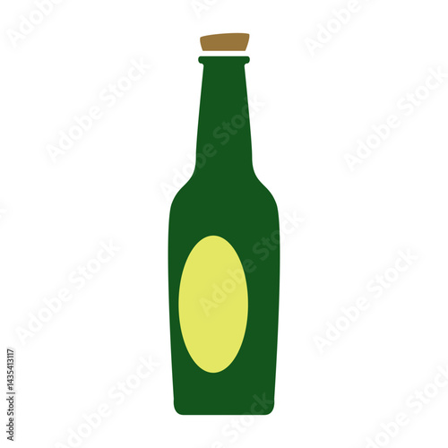 glass bottle icon, simple flat style, illustration, logo sign symbol pictogram template, for ui or ux isolated on white for mobile app, editable