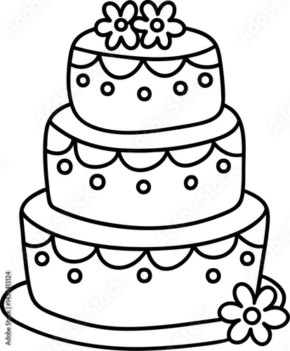vintage cake design featuring three tiers adorned with flowers and decorative patterns creates charming centerpiece