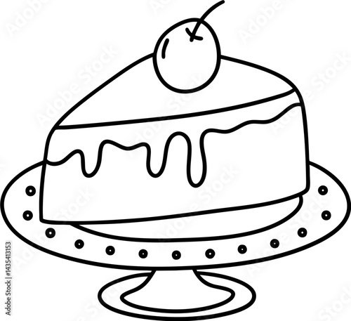 vintage cake sits elegantly on decorative plate topped with cherry, inviting sweet memories and delightful moments