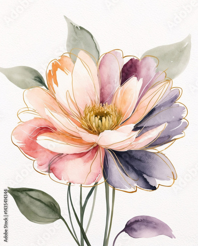 beautiful pastel watercolor cosmos flowers botanical design ideal for greeting cards or book cover illustrations premium illustration wallpaper background