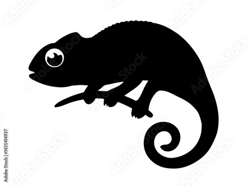 chameleon silhouette vector for wildlife conservation, branding, web graphics, educational visuals, and creative design
