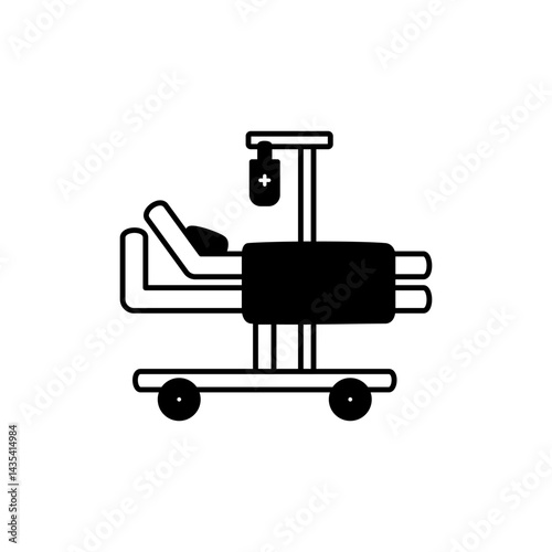 intensive care unit icon, simple flat style, illustration, logo sign symbol pictogram template, for ui or ux isolated on white for mobile app, editable